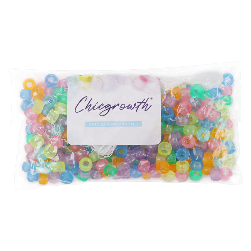 Chicgrowth Pony Beads Plastic Crafts Kit Noctilucent Color