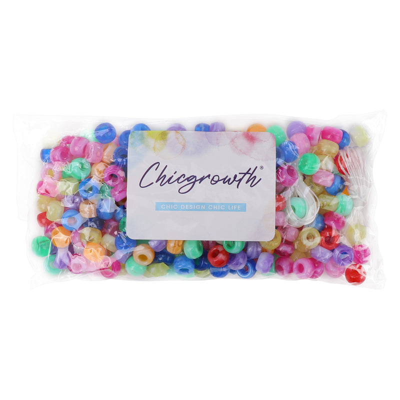 Chicgrowth Pony Beads Plastic Kit Craft Cloud Color