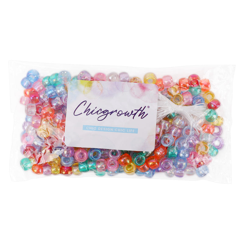 Chicgrowth Pony Beads Plastic Crafts Kit AB Transparent Color