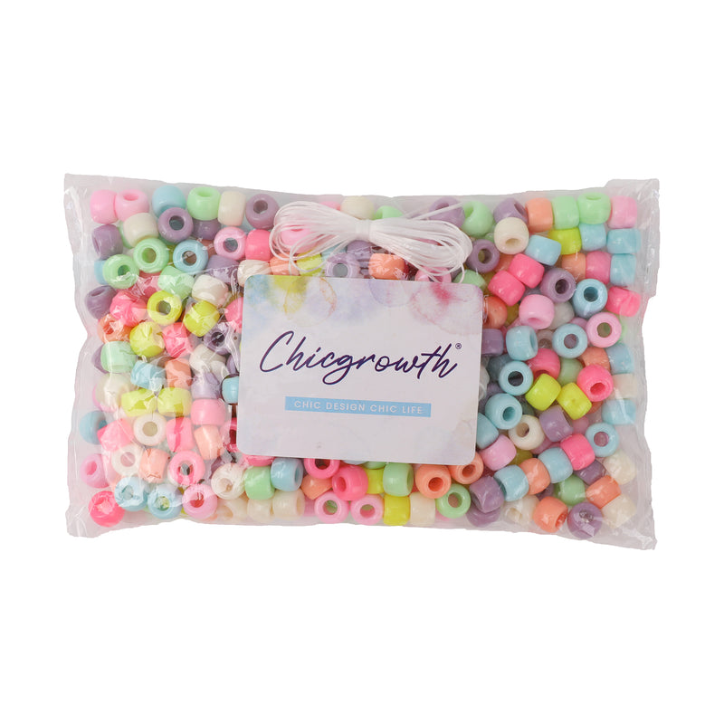 Chicgrowth Pony Beads Kit Hair Craft Macaroon Color