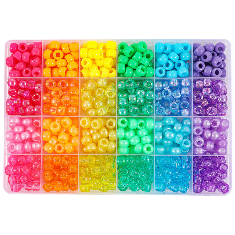 Chicgrowth Pony Hair Beads Plastic Box Kit