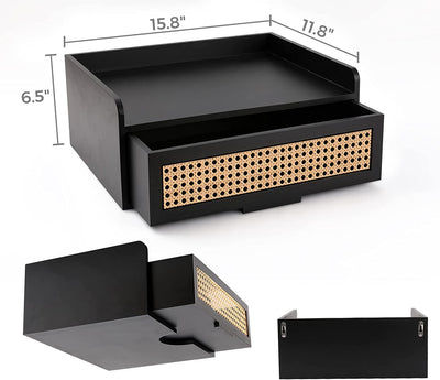Chicgrowth Floating Shelves Nightstand With Drawer Ratten Side End Table