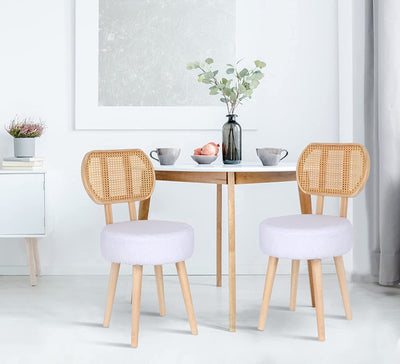 Rattan Dining Chair White, Kitchen Dining Room Chairs, Mid Century Modern Boucle Chair, Stylish Upholstered Wood Accent Chair, Cute Sherpa Chair, Living Room Bar Stool Chair, Boho Makeup Vanity Chair, 1 Pc