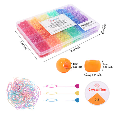 Chicgrowth Pony Beads Kit Hair Craft Plastic Bead