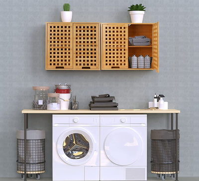 Chicgrowth Bamboo Wall Monted Cabinet Bathroom Storage Shelf Space Saver