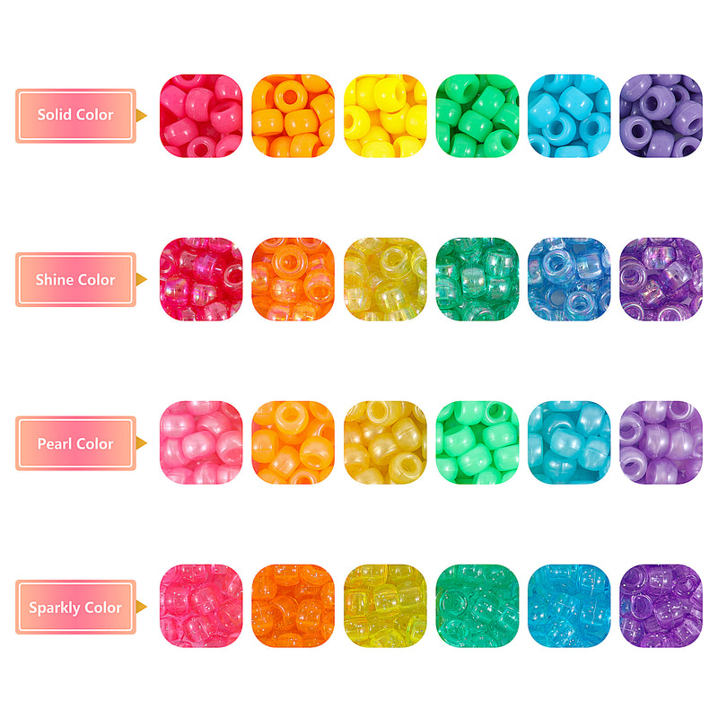 Chicgrowth Pony Hair Beads Plastic Box Kit