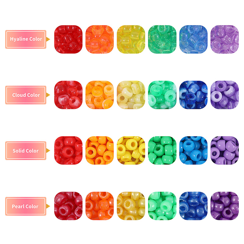 Chicgrowth Pony Beads Kit Hair Craft Plastic Bead
