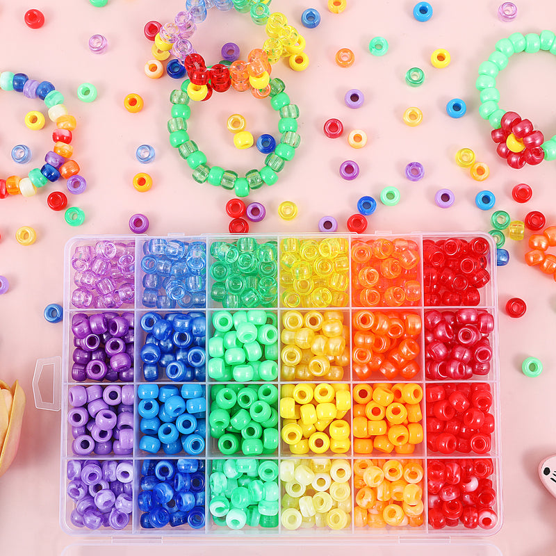 Chicgrowth Pony Beads Kit Hair Craft Plastic Bead