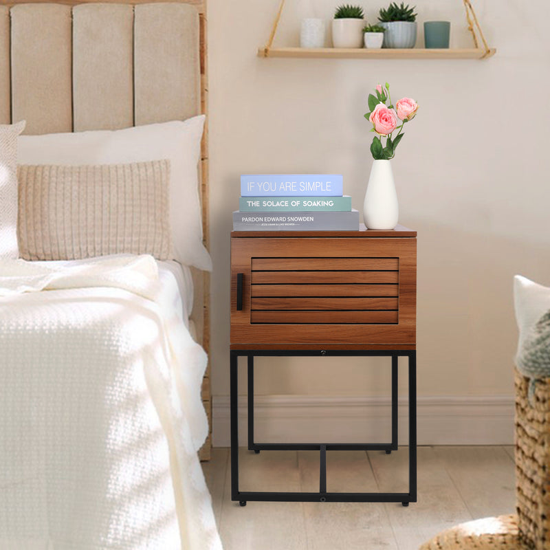 End Table with Charging Station, Small Nightstand with USB Ports & Power Outlets, Mid Century Modern Night Stand, Farmhouse Side Table Bedside Table, End Tables Side Tables for Living Room Bedroom