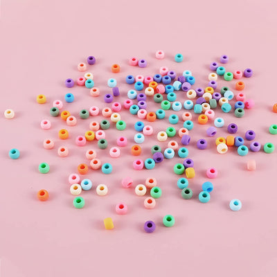 2600+pcs Pony Beads Craft Kit Opaque Matte Plastic, 18 Colors