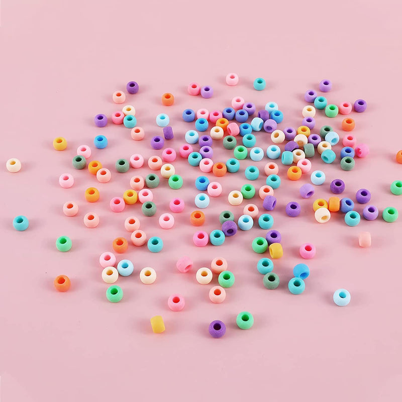 2600+pcs Pony Beads Craft Kit Opaque Matte Plastic, 18 Colors