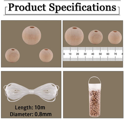 Wooden Beads Set Arts&Crafts Threading Beads Lacing Stringing Beads
