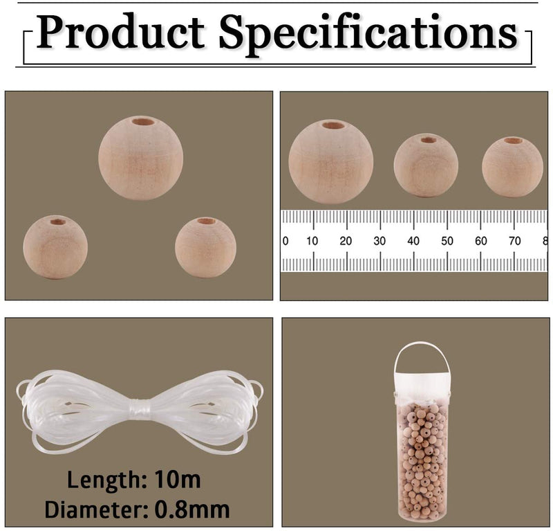 Wooden Beads Set Arts&Crafts Threading Beads Lacing Stringing Beads