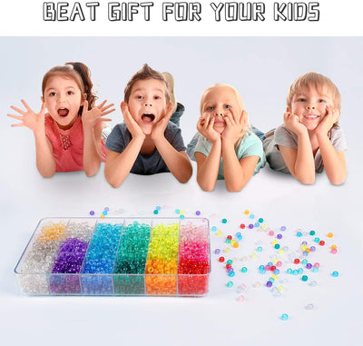 2500+pcs Multicolor Pony Beads Kit in 18 Colors