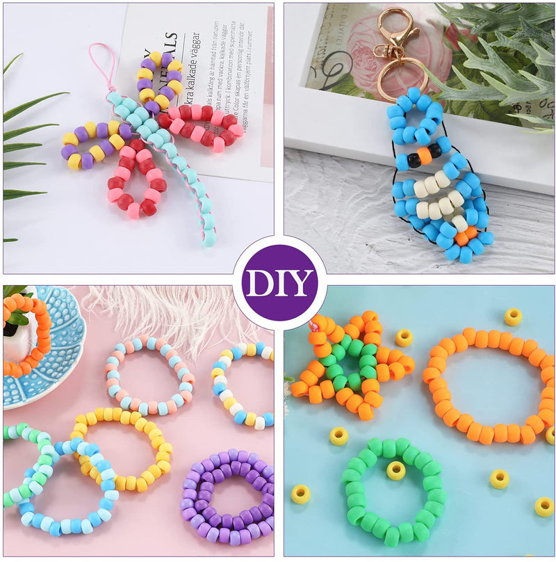 2600+pcs Pony Beads Craft Kit Opaque Matte Plastic, 18 Colors
