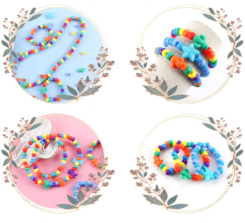 Pony Beads Kits, with 6x9mm beads and Multiple shapes Animal Plant