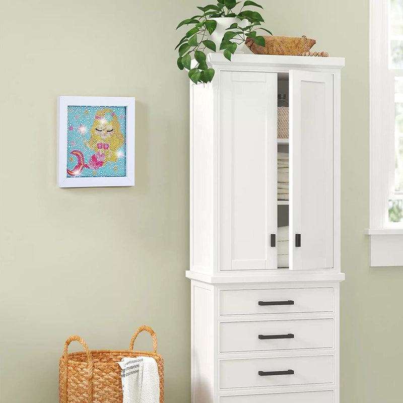 5D Diamond Painting for Kids with Wooden Frame, Mermaid