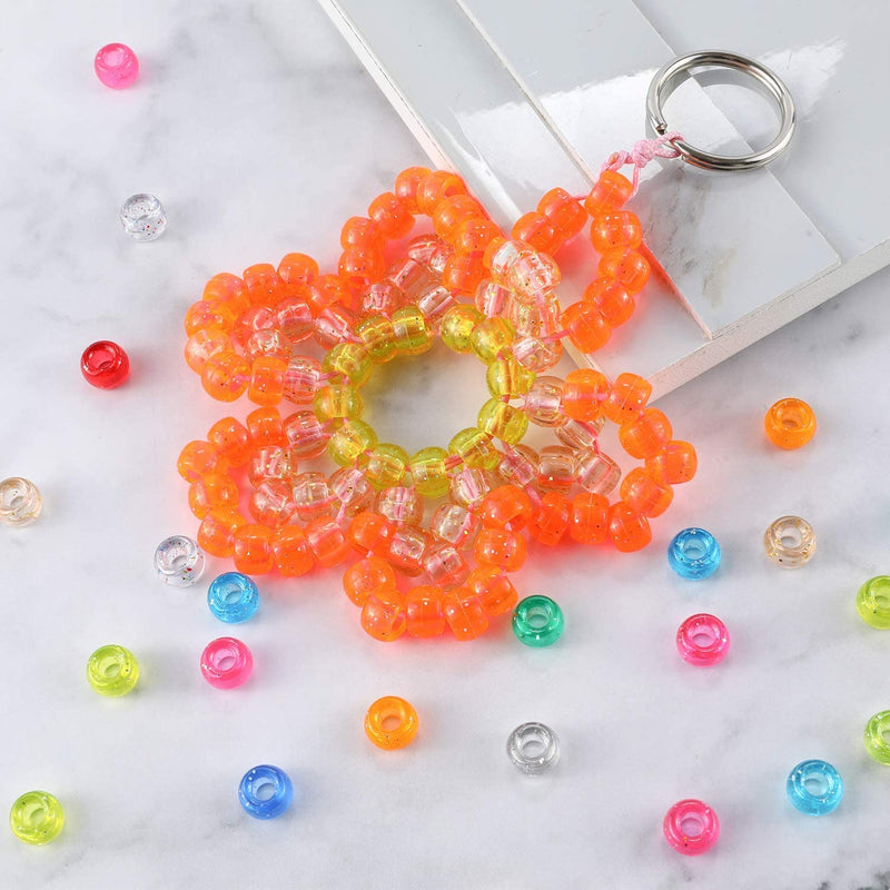 2500+pcs Multicolor Pony Beads Kit in 18 Colors