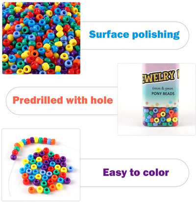 Pony Beads Kits, with 6x9mm beads and Multiple shapes Animal Plant
