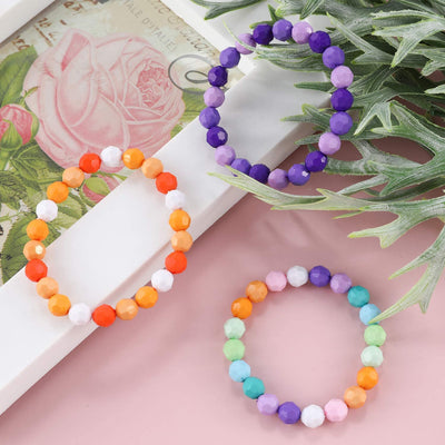 2500+pcs Faceted Beads Set in 18 Colors Plastic Opaque Pony Beads