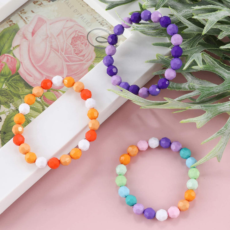 2500+pcs Faceted Beads Set in 18 Colors Plastic Opaque Pony Beads