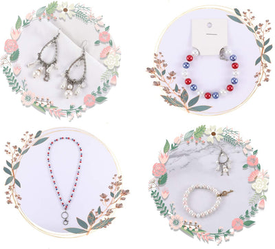 Acrylic Faux Pearl Round Beads 1200Pcs (5 Colors and 4 Sizes Mixed )