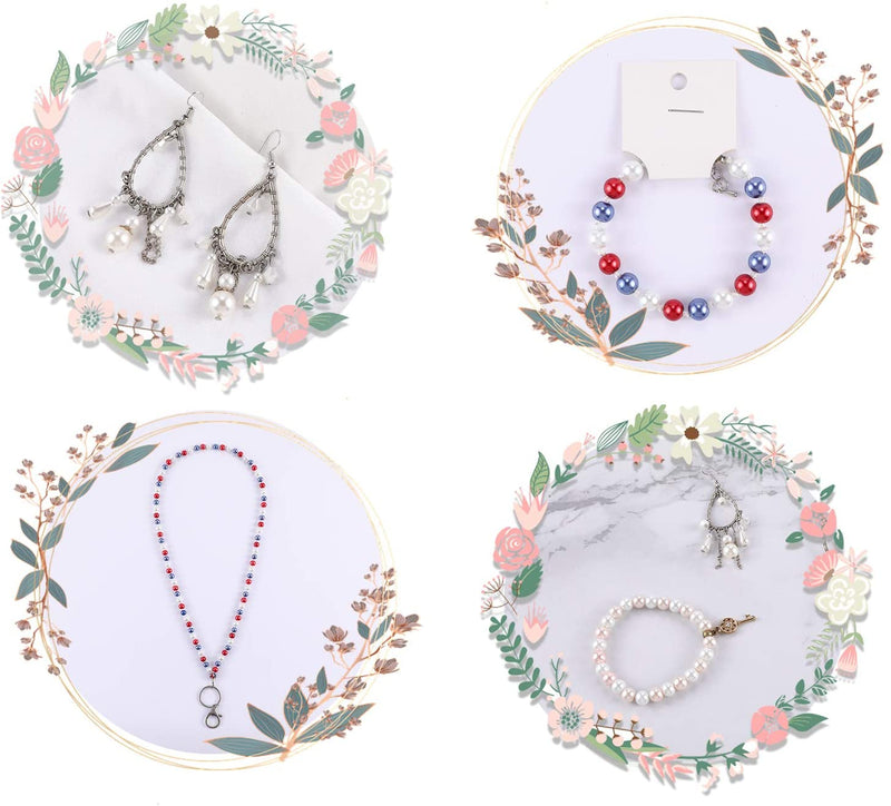 Acrylic Faux Pearl Round Beads 1200Pcs (5 Colors and 4 Sizes Mixed )
