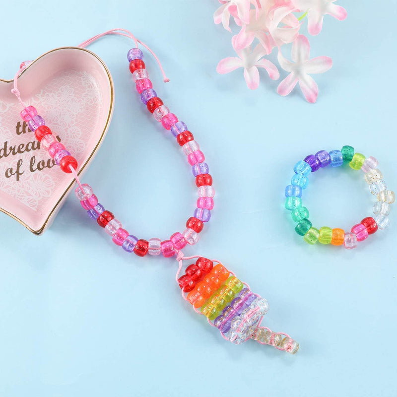 2500+pcs Multicolor Pony Beads Kit in 18 Colors