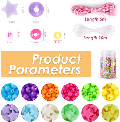 4100pcs Round Beads, Bulk Assorted Colorful Beads