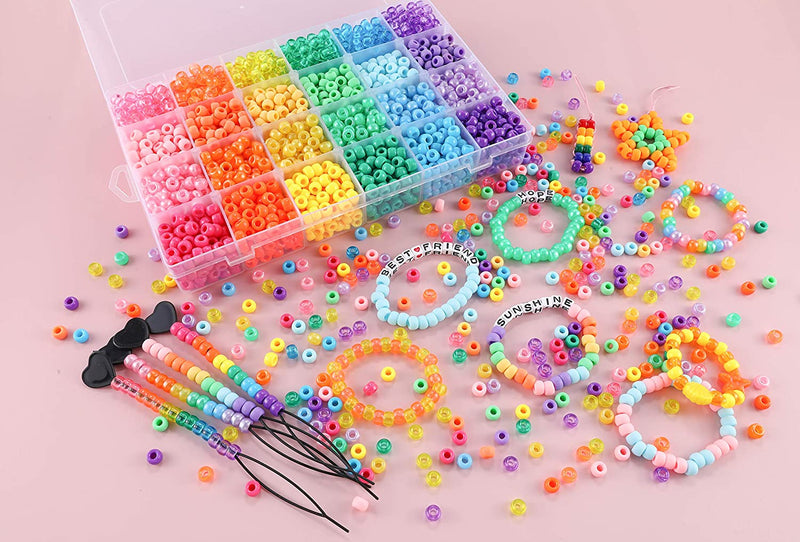 3500+pcs 9mm Rainbow Pony Beads Kit