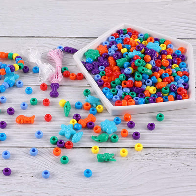 Pony Beads Kits, with 6x9mm beads and Multiple shapes Animal Plant