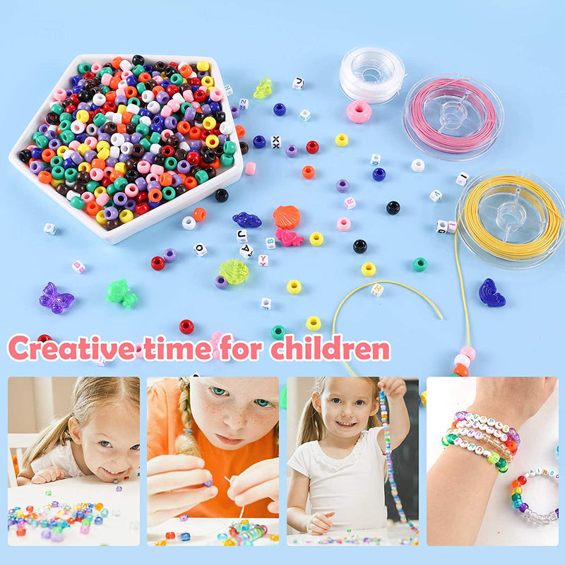 1760pcs 9mm Pony Beads, Rainbow Beads, Letter Beads, Acrylic Beads, Animal Beads