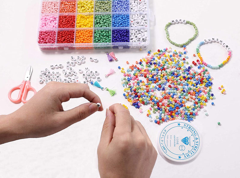 Jewelry Making Kit 4mm Glass Seed Beads for DIY Bracelet Making Kit