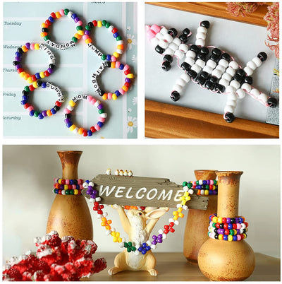 1760pcs 9mm Pony Beads, Rainbow Beads, Letter Beads, Acrylic Beads, Animal Beads