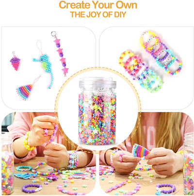 4100pcs Round Beads, Bulk Assorted Colorful Beads