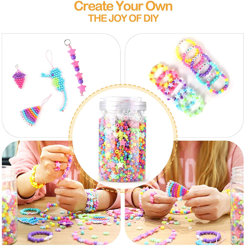4100pcs Round Beads, Bulk Assorted Colorful Beads