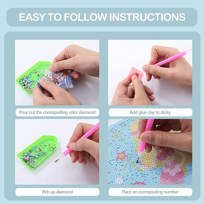 5D Diamond Painting for Kids with Wooden Frame, Mermaid