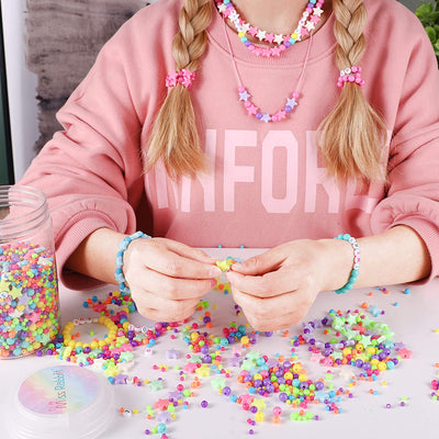 4100pcs Round Beads, Bulk Assorted Colorful Beads