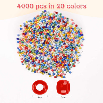 Jewelry Making Kit 4mm Glass Seed Beads for DIY Bracelet Making Kit