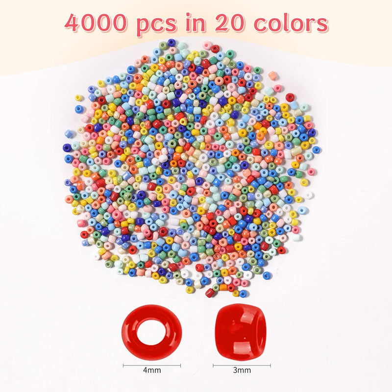 Jewelry Making Kit 4mm Glass Seed Beads for DIY Bracelet Making Kit