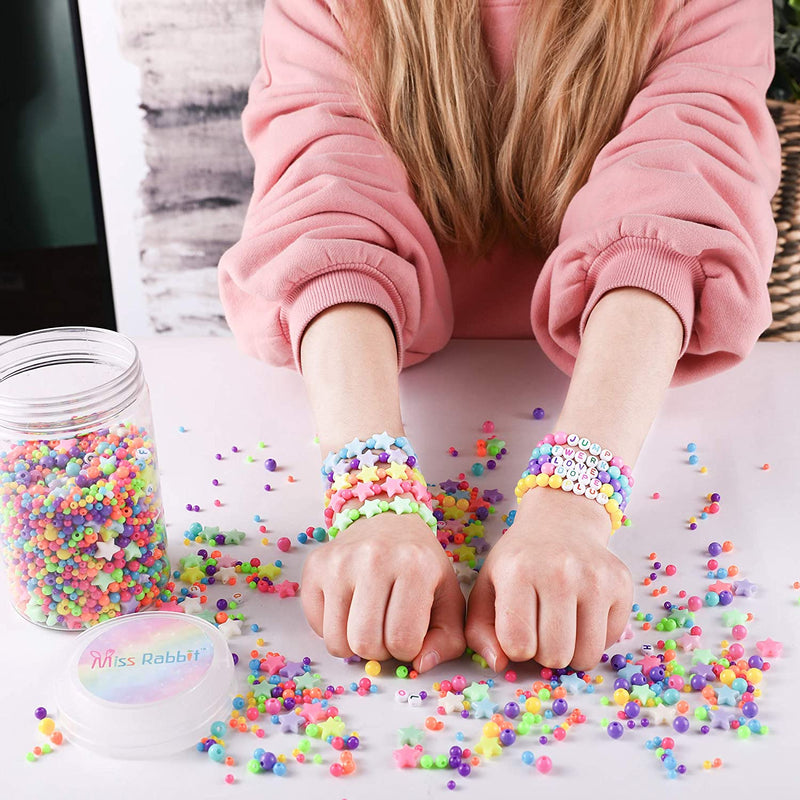 4100pcs Round Beads, Bulk Assorted Colorful Beads