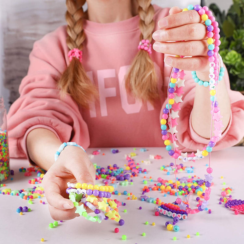 4100pcs Round Beads, Bulk Assorted Colorful Beads