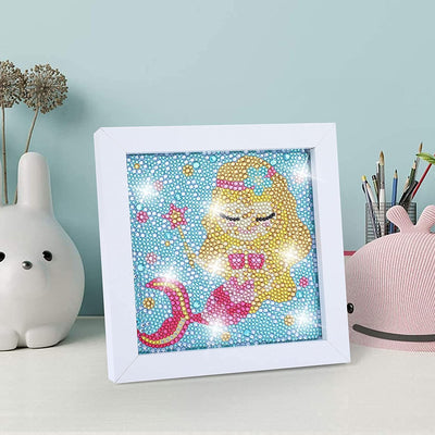 5D Diamond Painting for Kids with Wooden Frame, Mermaid