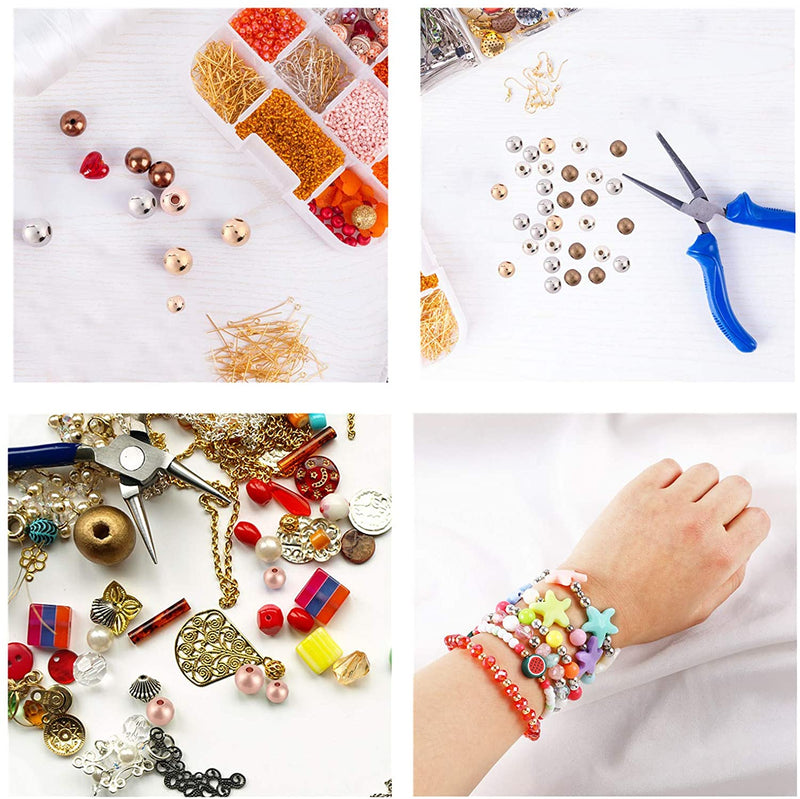 Spacer Beads Loose Beads 1400 Pieces Round Ball Smooth Beads, 4mm, 6mm