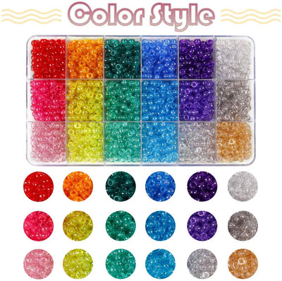 2500+pcs Multicolor Pony Beads Kit in 18 Colors