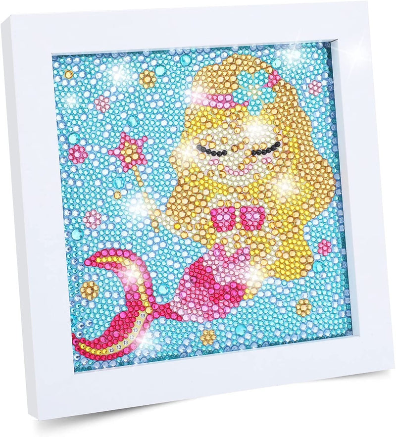 5D Diamond Painting for Kids with Wooden Frame, Mermaid