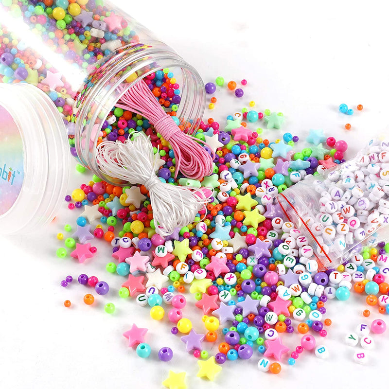 4100pcs Round Beads, Bulk Assorted Colorful Beads