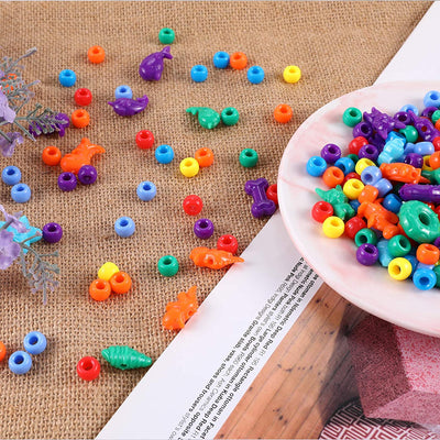 Pony Beads Kits, with 6x9mm beads and Multiple shapes Animal Plant