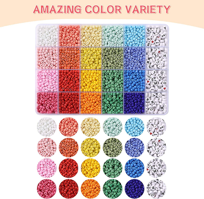 Jewelry Making Kit 4mm Glass Seed Beads for DIY Bracelet Making Kit
