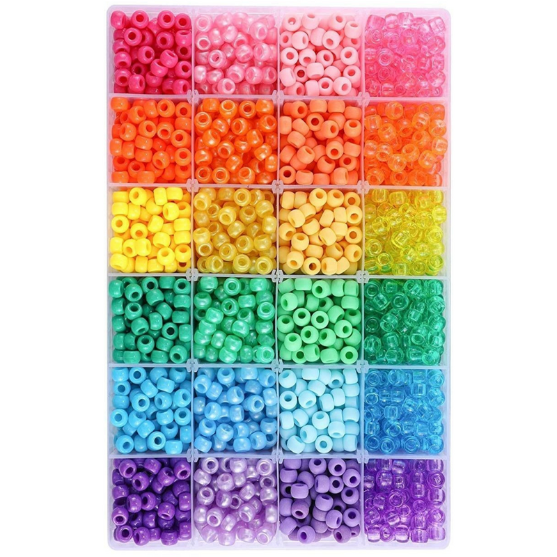 3500+pcs 9mm Rainbow Pony Beads Kit